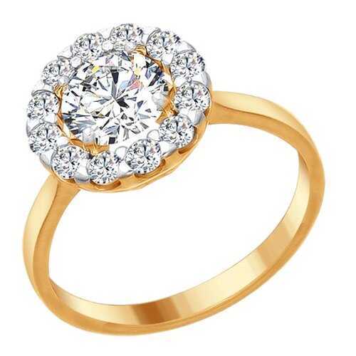 Кольцо женское SOKOLOV из серебра со Swarovski Zirconia 89010084 р.16 в Глория Джинс