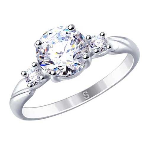 Кольцо женское SOKOLOV из серебра со Swarovski Zirconia 89010114 р.19 в Глория Джинс