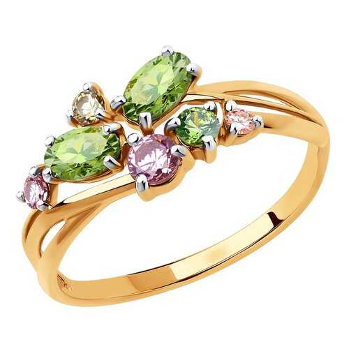 Кольцо женское SOKOLOV из золота с фианитами Swarovski 81010462 р.19 в Глория Джинс