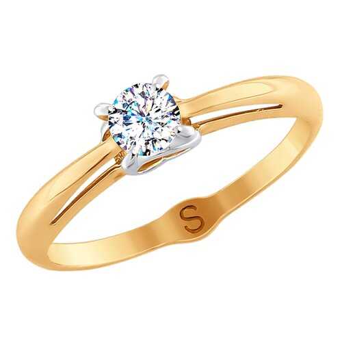 Кольцо женское SOKOLOV из золота со Swarovski Zirconia 81010369 р.18.5 в Глория Джинс