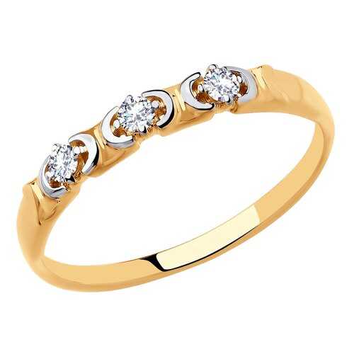 Кольцо женское SOKOLOV из золота со Swarovski Zirconia 81010430 р.15.5 в Глория Джинс