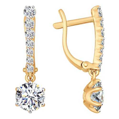 Серьги SOKOLOV из золота со Swarovski Zirconia 81020210 в Глория Джинс