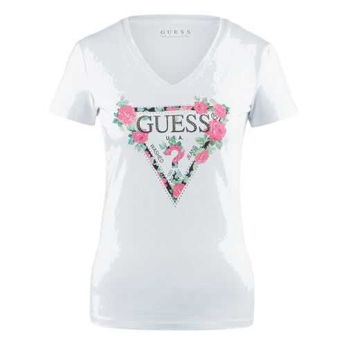 Футболка женская Guess W0YI85-J1300 белая S в Глория Джинс